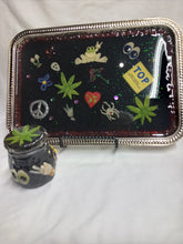 Load image into Gallery viewer, Goth Inspired Stash Jar and Rolling Tray Bundle