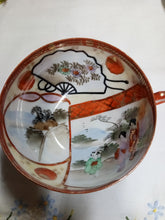 Load image into Gallery viewer, Antique Hand Painted Kutani Tea Cup and Saucer